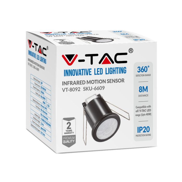 Sensor de movimiento por infrarrojos V-TAC - IP20 - Negro-extra-5.webp