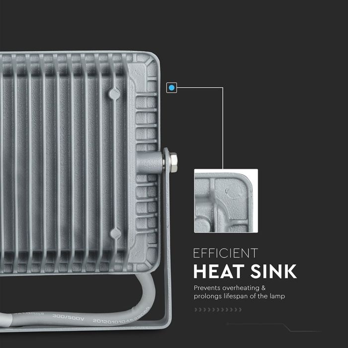 Proyector LED V-TAC - Samsung - Impermeable IP65 - Gris - 30W - 2400 Lúmenes - 6400K-extra-7.webp