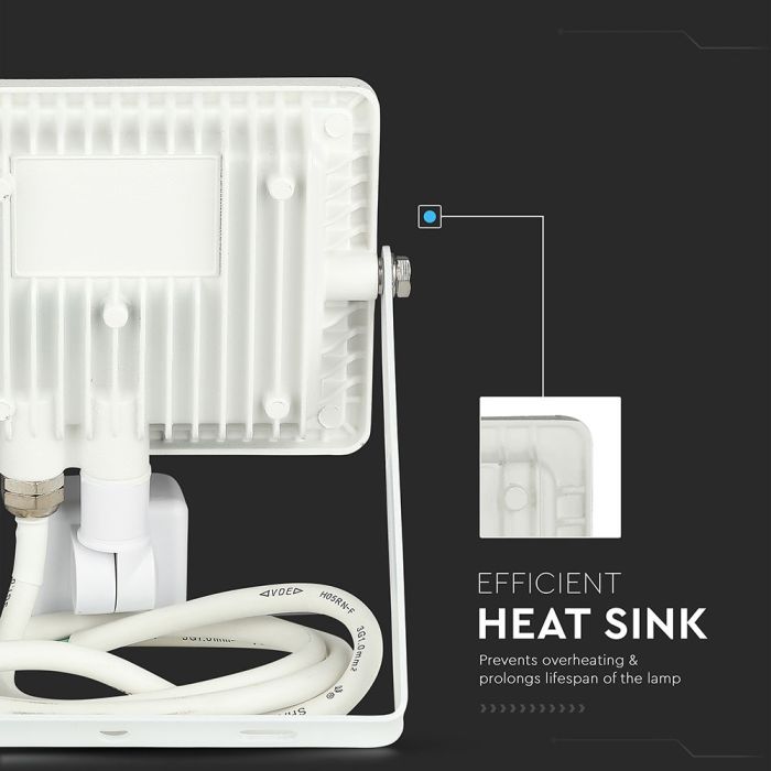 Proyector LED giratorio V-TAC - Samsung - Sensor PIR - Impermeable IP65 - Blanco - 20W - 1600 Lúmenes - 3000K-extra-7.webp