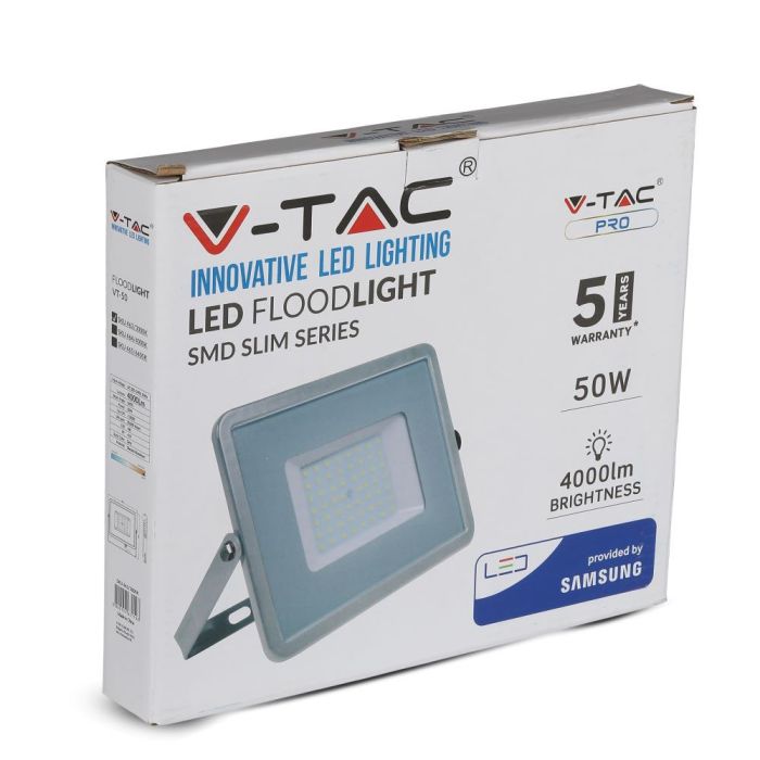 Proyector LED V-TAC - Samsung - Impermeable IP65 - Gris - 50W - 4000 Lúmenes - 4000K-extra-5.webp