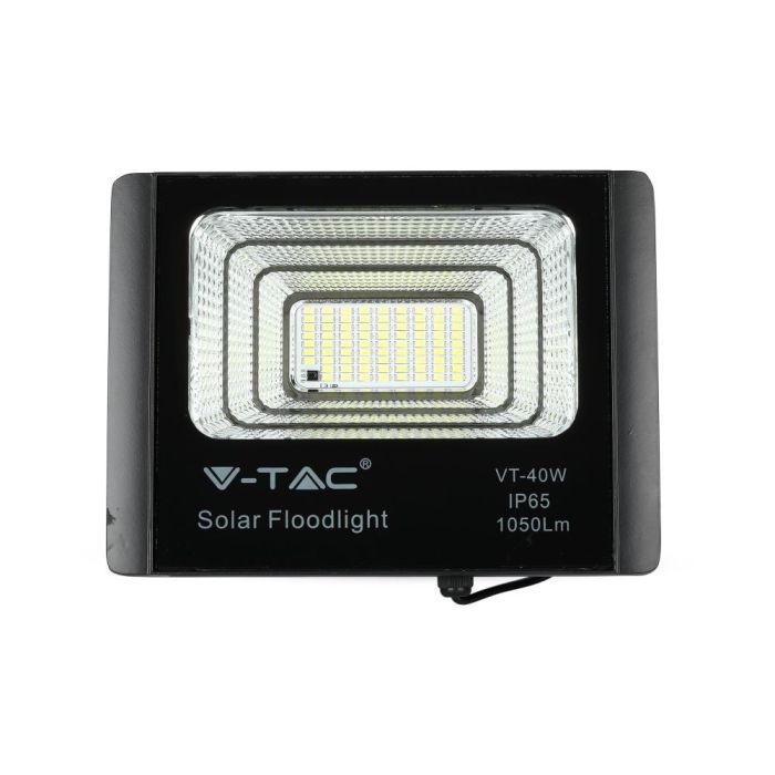 Proyector con panel solar V-TAC - Impermeable IP65 - Negro - 16W - 1050 Lumens - 4000K-extra-4.webp