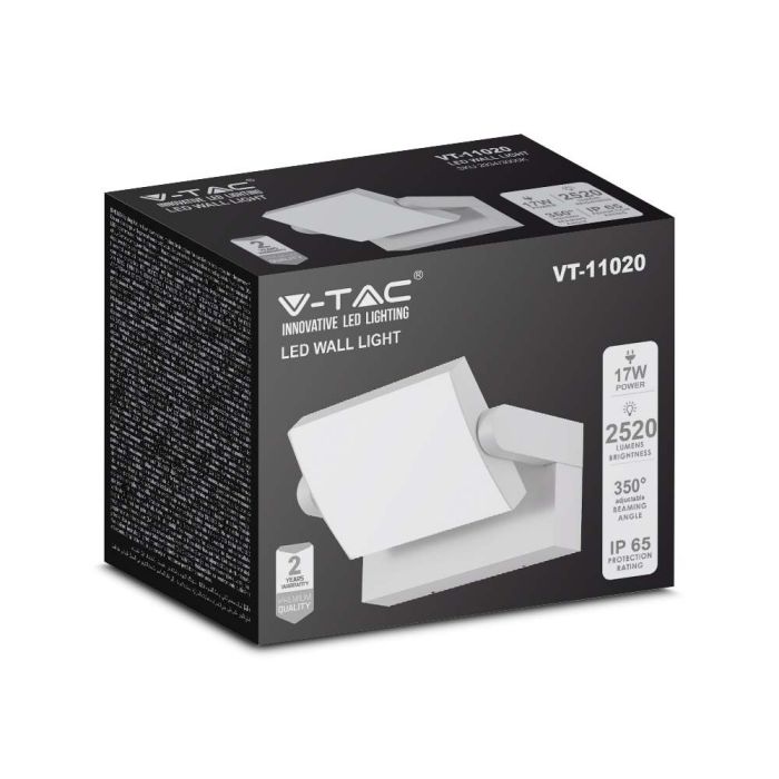 Aplique LED giratorio V-TAC - Impermeable IP65 - Blanco - 17W - 2520 Lúmenes - 3000K-extra-5.webp