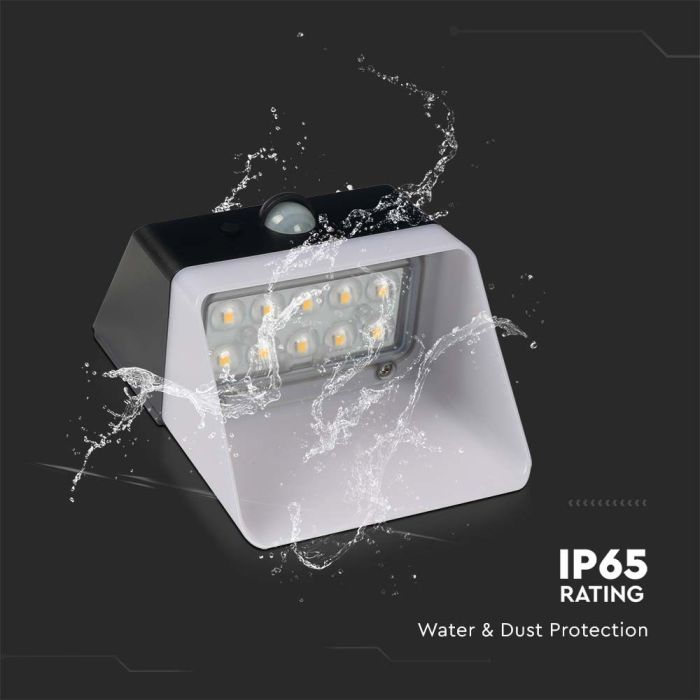 V-TAC Sensor Solar Luz de Pared - IP65 Impermeable - Negro + Blanco - 2W - 200 Lumens - 4000K - Pack de 4-extra-13.webp