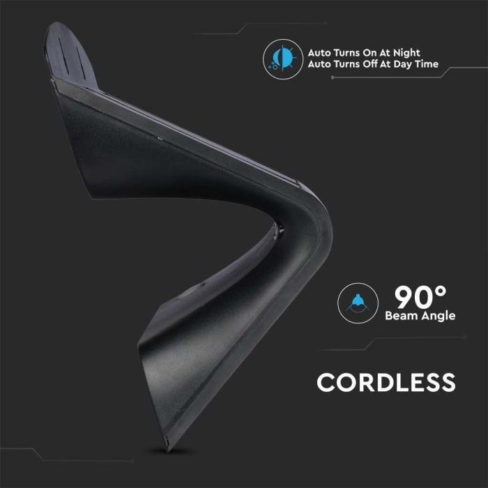 Aplique Solar V-TAC - IP65 Impermeable - Negro - 8W - 850 Lumens - 4000K - Pack de 2-extra-5.webp