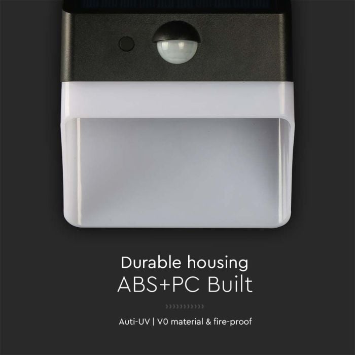 V-TAC Sensor Solar Luz de Pared - IP65 Impermeable - Negro + Blanco - 2W - 200 Lumens - 4000K-extra-8.webp