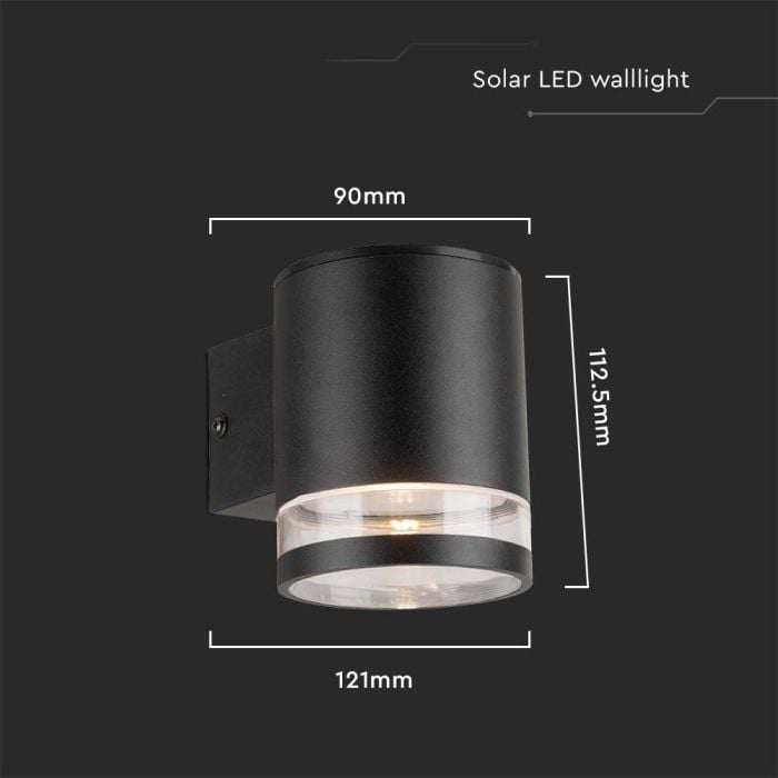 Aplique Solar V-TAC - IP54 - Negro - 70 Lumens - 3000K-extra-2.webp
