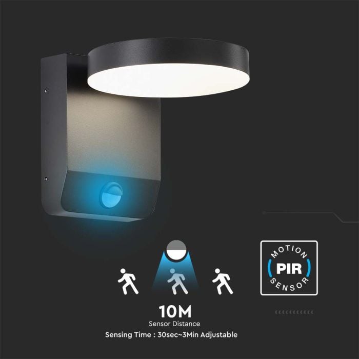 Aplique LED giratorio V-TAC - Sensor PIR - Impermeable IP65 - Negro -17W - 2480 Lumens - 3000K-extra-5.webp
