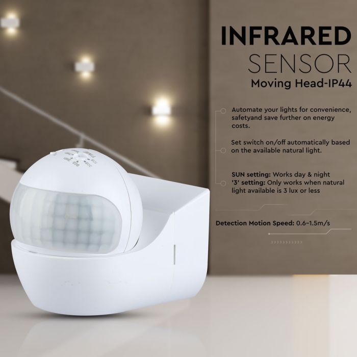 Sensor de movimiento por infrarrojos V-TAC - IP44 - Blanco-extra-1.webp