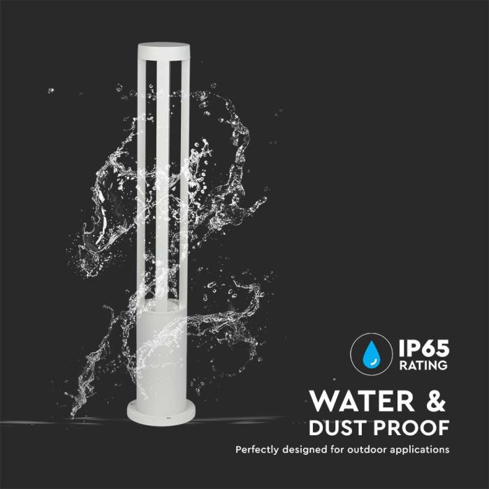 V-TAC LED Lámpara Bolardo Exterior- IP65 Impermeable - Blanco - 10W - 1000 lúmenes - 4000K - 80CM-extra-7.webp