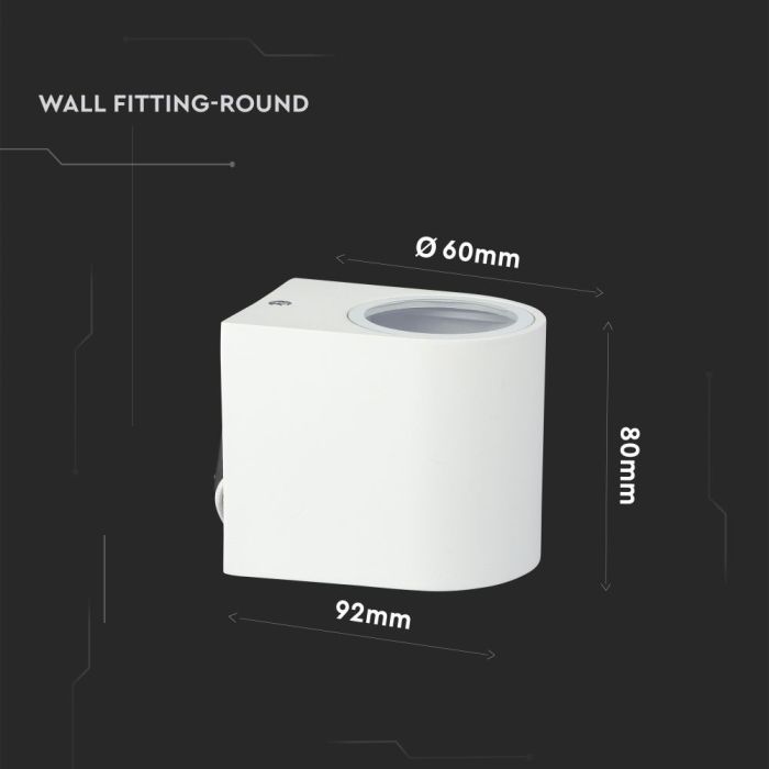 V-TAC Aplique de Pared Exterior - Accesorios de Pared - Soporte GU10 - IP44 - Blanco-extra-6.webp