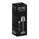 V-TAC Lámpara Recargable de Mesa - Lámparas de Escritorio - IP20 - Gris - 3W - 70 Lumens - 3000K-extra-6.webp
