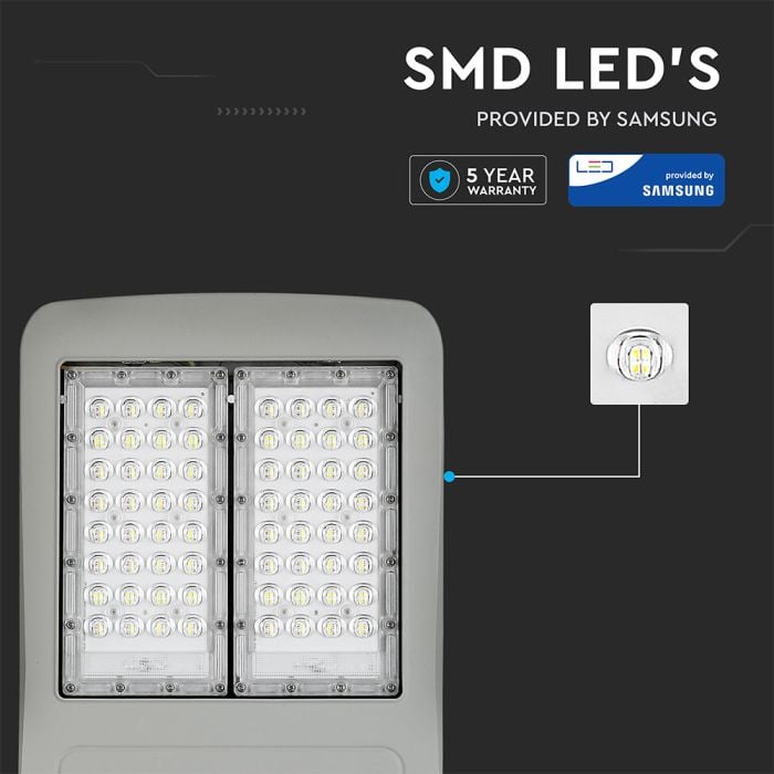 V-TAC LED Farola - Samsung - 140lm/w - IP65 Impermeable - Gris - 100W - 14000 Lúmenes - 5700K-extra-4.webp