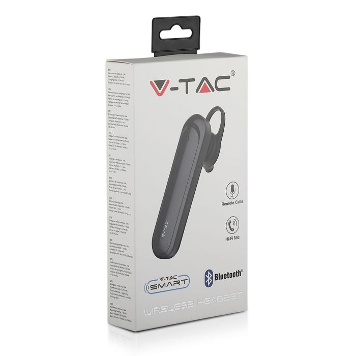 Auricular Bluetooth inalámbrico V-TAC - 170 mAh - Negro-extra-9.webp