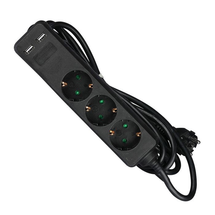 Adaptadores y tomas V-TAC - 3 vías - Toma de extensión USB - IP20 - Negro - Cable de 5 m-extra-3.webp