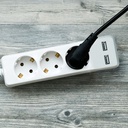 Adaptadores y tomas V-TAC - 3 vías - Toma de extensión USB - IP20 - Blanco - Cable de 5 m-extra-2.webp