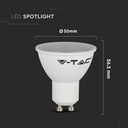 Dicróica LED V-TAC - GU10 - Lente 110° - IP20 - Blanco Lechoso - 4.5W - 400 Lúmenes - 3000K-extra-6.webp