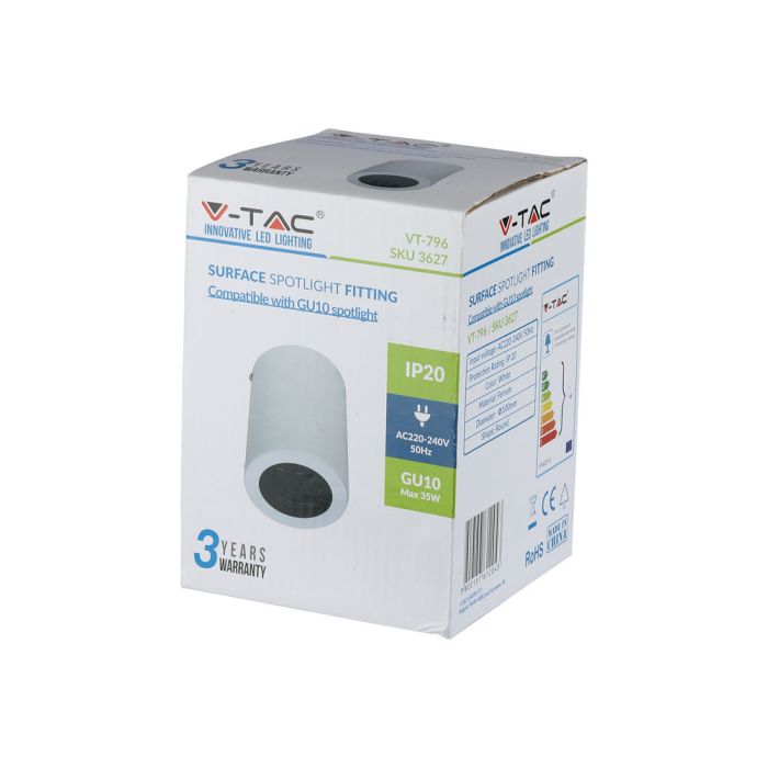 V-TAC LED Aro redondo - Accesorios de superficie - GU10 - IP20 - Blanco-extra-7.webp