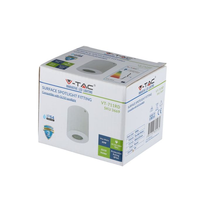 V-TAC LED Aro redondo - Accesorios de superficie - GU10 - IP20 - Blanco-extra-7.webp