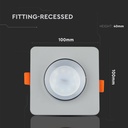 V-TAC LED Aro de yeso / hormigón cuadrado - Empotrable - GU10 - IP20 - Gris + Cromo-extra-2.webp