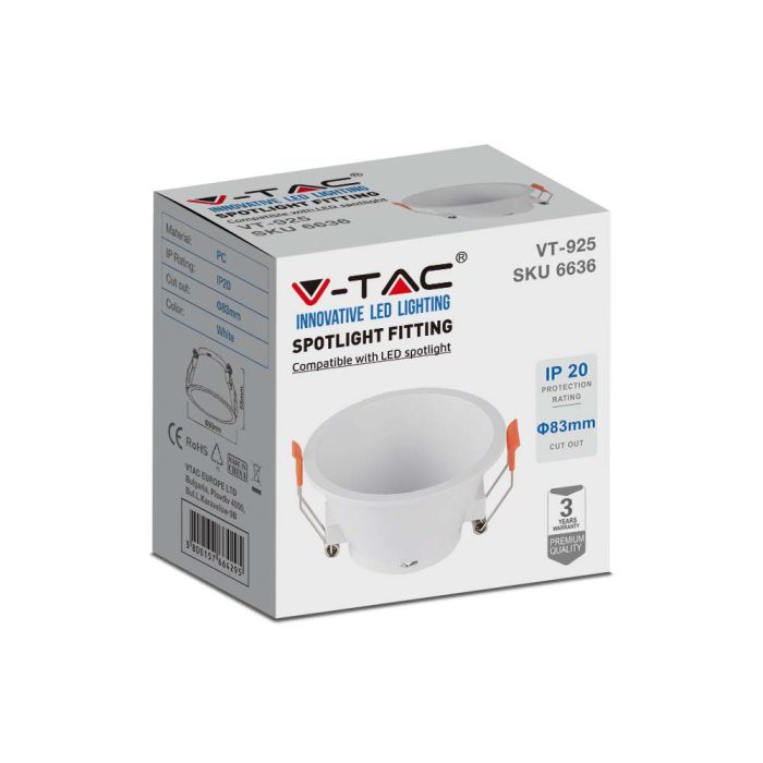 V-TAC LED Aro redondo - Empotrable - GU10 - IP20 - Blanco-extra-5.webp