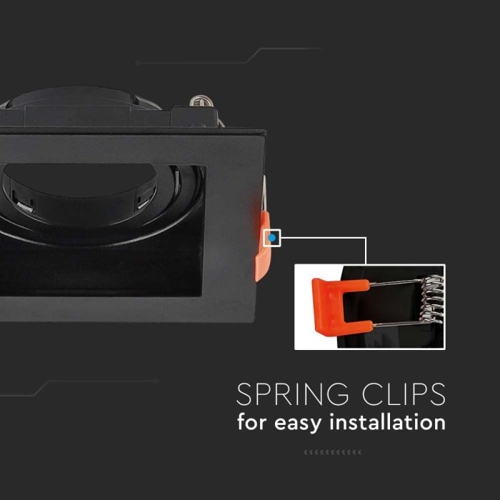 V-TAC Aro cuadrado LED - Empotrable - GU10 - IP20 - Negro-extra-4.webp