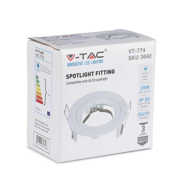 Aro redondo LED V-TAC - Empotrable - GU10 - IP20 - Blanco-extra-5.webp