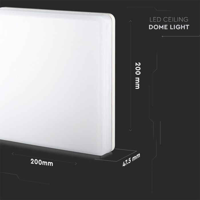 Plafón cuadrado LED V-TAC - Samsung - Sin Marco - IP44 - Blanco - 15W - 1500 Lúmenes - 6500K - 200MM-extra-6.webp