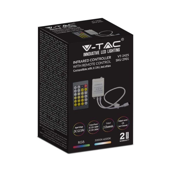 Tiras de luz LED V-TAC - Accesorios - Controlador de infrarrojos - Mando a distancia - 24 botones - 3IN1-extra-4.webp