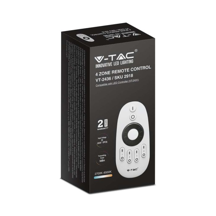 Tiras de luz LED V-TAC - Accesorios - Mando a distancia de 4 zonas - Blanco-extra-6.webp