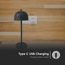 V-TAC Lámpara de Sobremesa Recargable - IP20 - Negra - 3W - 200 Lumens - 3IN1-extra-6.webp