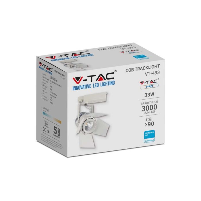 V-TAC LED Foco de carril - Samsung - IP20 - Blanco - 33W - 2640 Lumens - 3000K-extra-10.webp