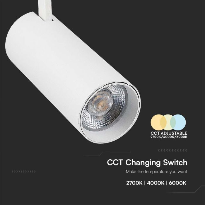 V-TAC LED COB Foco de carril - IP20 - Blanco - 40W- 3150 Lumens - 3IN1-extra-4.webp