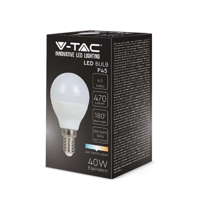 Bombilla LED V-TAC - Golf - Soporte E14 - IP20 - 4.5W- 470 Lumens - 4000K-extra-6.webp