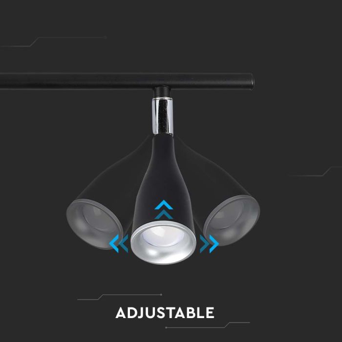 Aplique LED V-TAC - Cabezal triple - IP20 - Negro - 13.5W - 1260 Lumens - 3000K-extra-6.webp