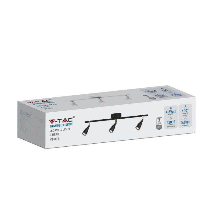 Aplique LED V-TAC - Cabezal triple - IP20 - Blanco - 13.5W - 1260 Lumens - 3000K-extra-4.webp