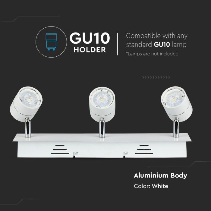 Riel de luz LED - Cabezal triple - GU10 - IP20 - Blanco-extra-3.webp
