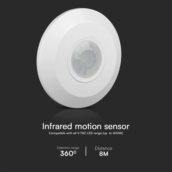 Sensor de movimiento por infrarrojos V-TAC - IP20 - Blanco-extra-3.webp