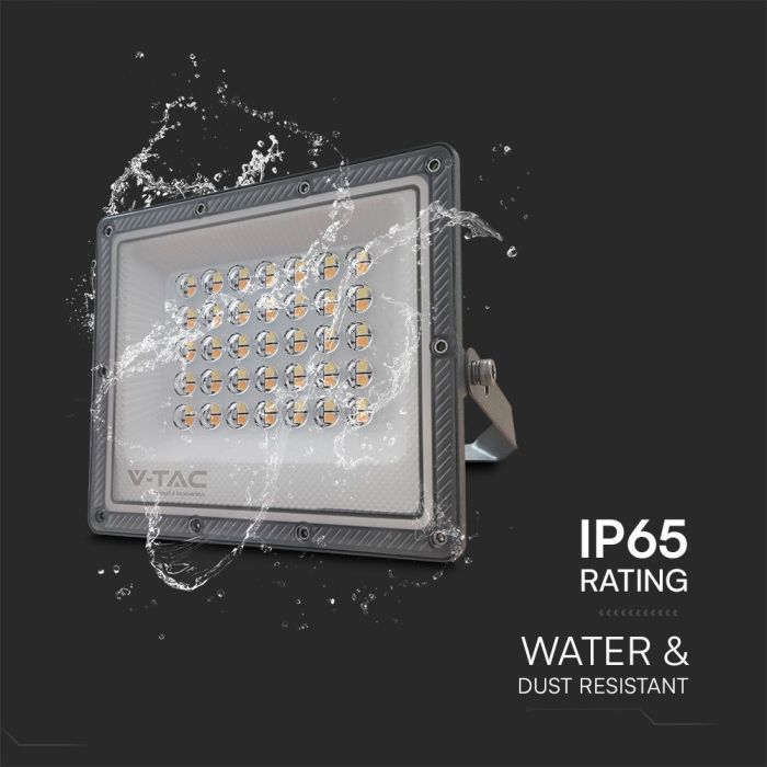 Proyector LED V-TAC - Serie CCT - Impermeable IP65 - Cuerpo Gris Pistola - 30W - 2350 Lumens - 3IN1-extra-9.webp