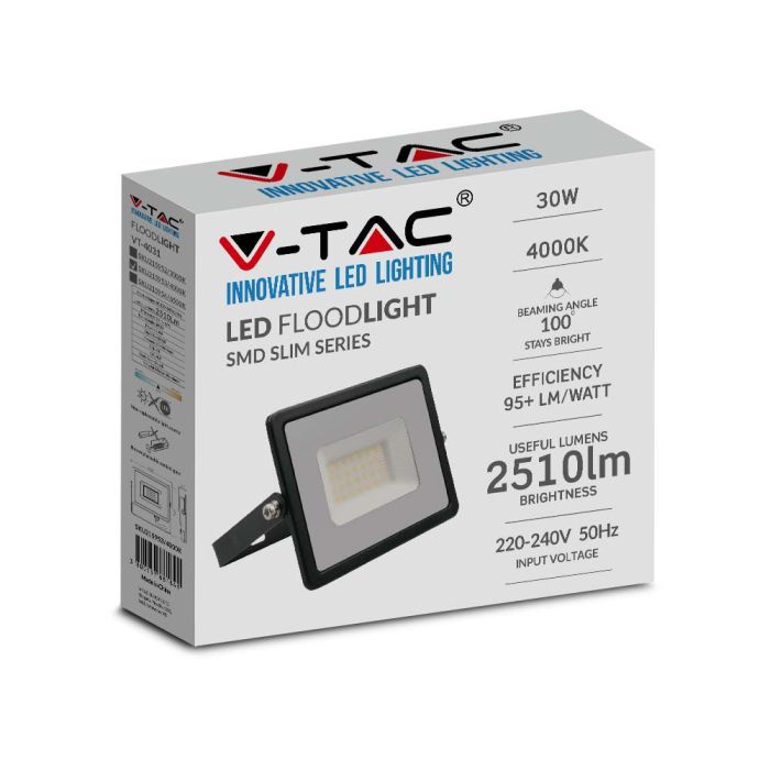Proyector LED V-TAC - Serie E - Impermeable IP65 - Negro - 30W - 2510 Lumens - 6500K-extra-3.webp