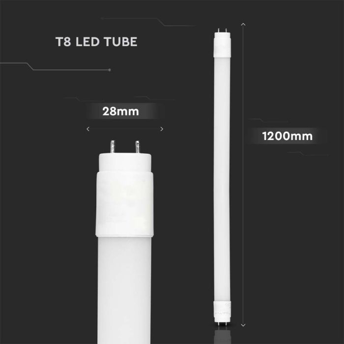 V-TAC Tubo LED T8 - IP20 - Blanco - 18W - 1850 Lumens - 4000K - 120CM - Pack de 25-extra-3.webp