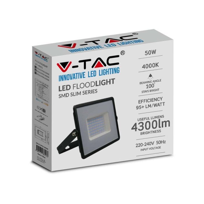 Proyector LED V-TAC - Serie E - Impermeable IP65 - Negro - 50W - 4300 Lúmenes - 4000K-extra-3.webp