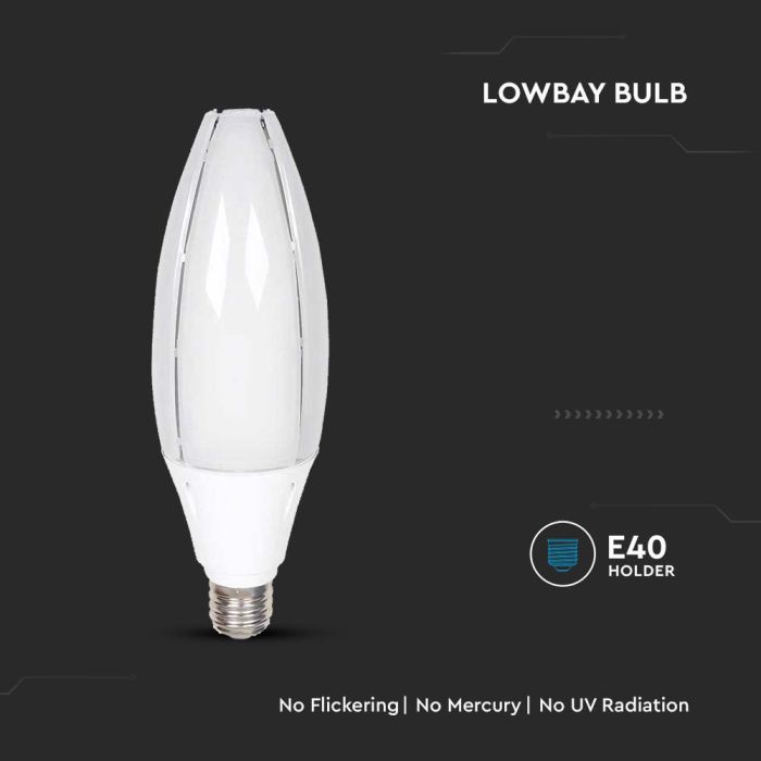 Bombilla LED V-TAC - Samsung - Oliva - Soporte E40 - IP20 - Blanca - 60W - 6500 Lúmenes - 6500K-extra-1.webp