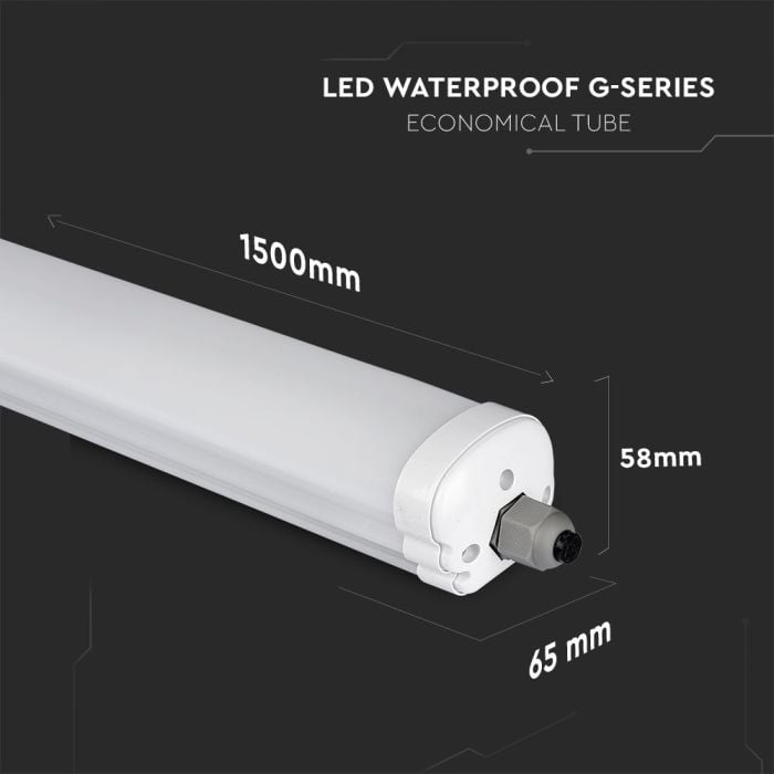 Regleta LED - Serie G - IP65 - Blanco - 48W - 5760 Lumens - 6500K - 150CM - Pack de 6-extra-3.webp