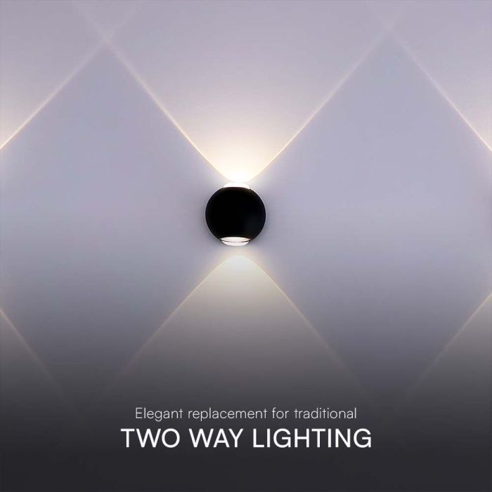 V-TAC LED Up Down Aplique de Pared - IP54 - Negro - 2W - 200 Lumens - 3000K-extra-5.webp