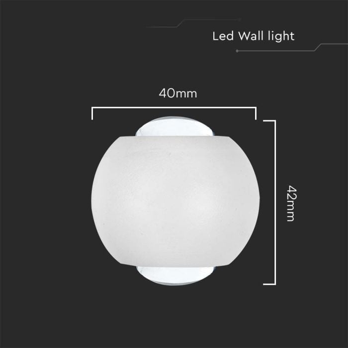 V-TAC LED Up Down Aplique de Pared  - IP54 - Blanco - 2W - 200 Lumens - 4000K-extra-2.webp