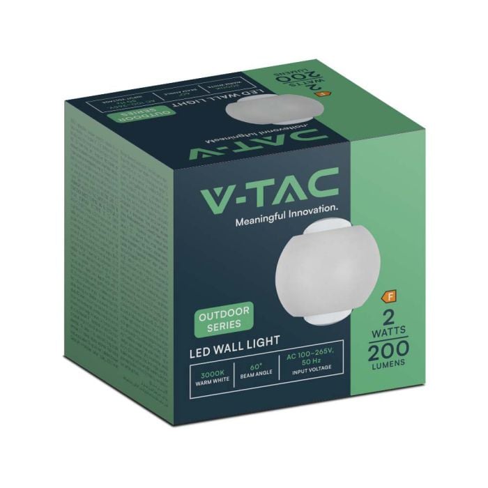 V-TAC LED Up Down Aplique de Pared  - IP54 - Blanco - 2W - 200 Lumens - 4000K-extra-6.webp