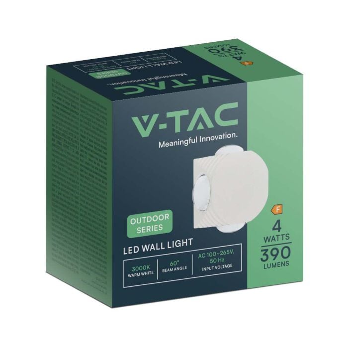 V-TAC Aplique LED Redondo - IP54 - Blanco - 4W - 390 Lumens - 4000K-extra-6.webp