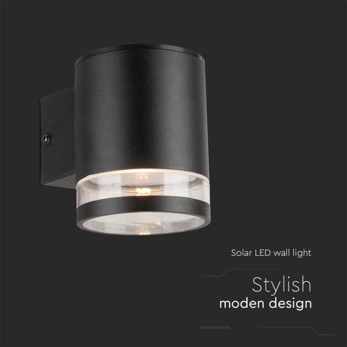 V-TAC Aplique Solar - IP54 - Cuerpo Negro - 70 Lumens - 3000K-extra-3.webp