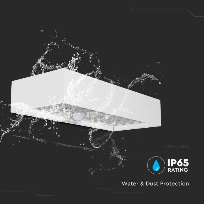 Luz Solar de Pared con Sensor V-TAC - IP65 Impermeable - Cuerpo Blanco - 900 Lumens - 4000K-extra-9.webp