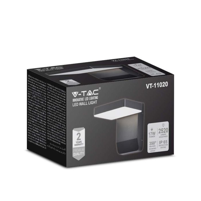 Aplique LED Giratorio V-TAC - IP65 Impermeable - Negro - 17W - 2520 Lumens - 3000K-extra-3.webp